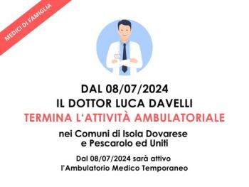 AVVISO TERMINE ATTIVITA' DOTT. DAVELLI
