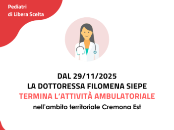 Termine attività dottoressa Siepe