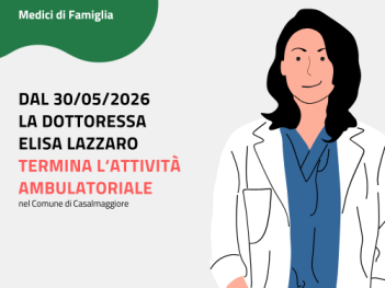 Termine attività dottoressa Lazzaro