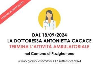 AVVISO TERMINE ATTIVITA' DOTT.SSA CACACE AVVISO TERMINE ATTIVITA' DOTT.SSA CACACE