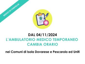 ambulatorio medico temporaneo di isola dovarese e pescarolo cambia orari