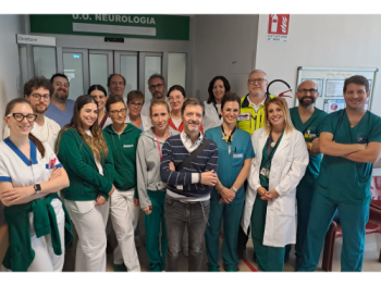 Omar e l'equipe che l'ha curato dall'ictus