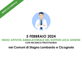 AVVISO INIZIO ATTIVITA' DOTT. GHIDINI AVVISO INIZIO ATTIVITA' DOTT. GHIDINI