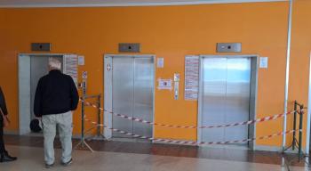 ascensori lato sinistro interessati da lavori di miglioramento