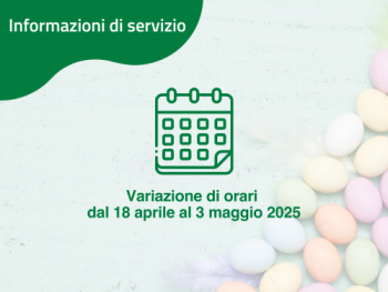 aperture servizi dal 18 aprile al 3 maggio 2025
